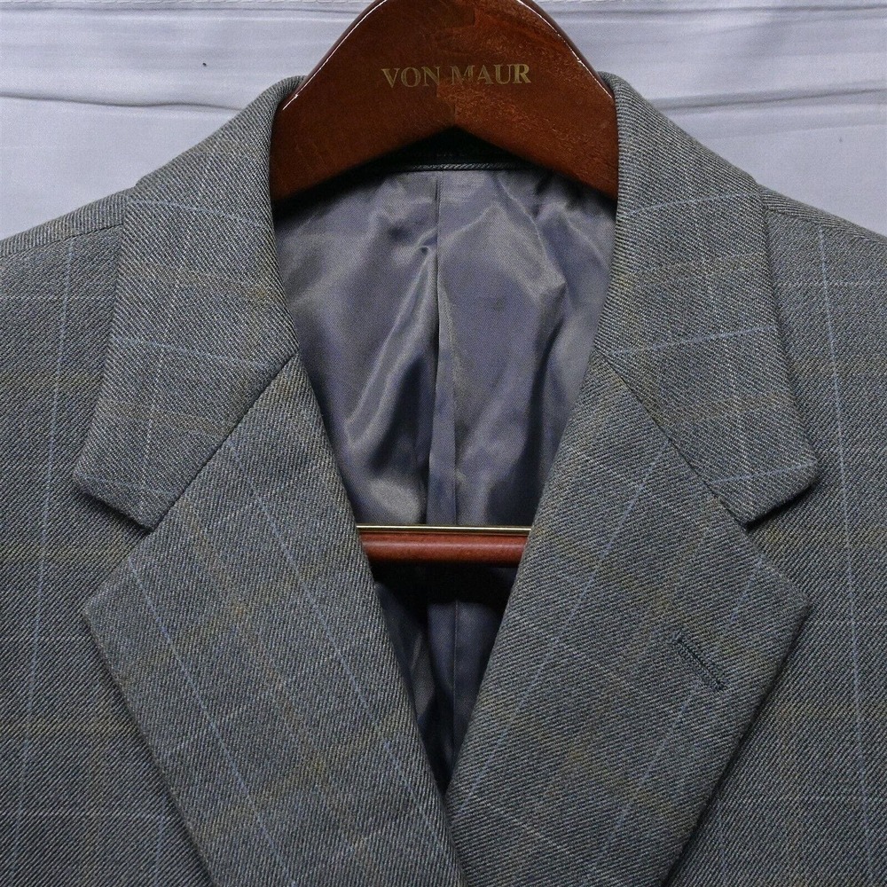 Murano 43r | 44r Green Gray Check 2 Button Blazer… - image 5